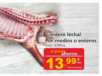 Supermercados La Despensa Cordero Lechal Por Medios o Enteros oferta
