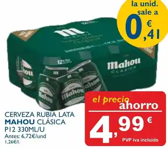 Supermercados La Despensa Mahou Clásica Cerveza Rubia Lata P 12 330 ml/u oferta