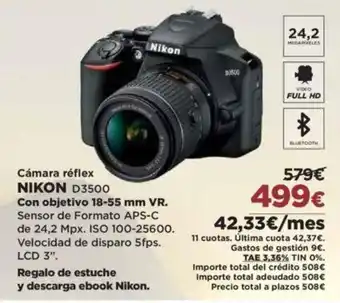 El Corte Inglés Nikon D3500 Cámara Réflex oferta