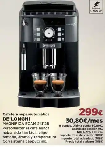 El Corte Inglés De'Longhi Magnífica Ecam 21.112B Cafetera Superautomática oferta