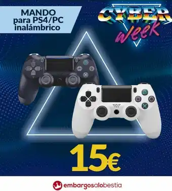 Embargos a lo bestia Mando para ps4/pc inalámbrico cyber تور 15€ embargosalobestia oferta