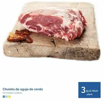 Supermercados La Despensa Chuleta de aguja de cerdo por medias o enteras 375 .75 €/kilo € 4.69 € oferta