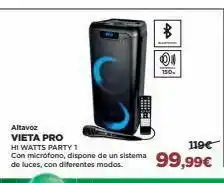 El Corte Inglés 书 04 130. altavoz vieta pro hi watts party 1 de luces, con diferentes modos. oferta