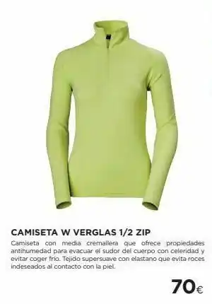 El Corte Inglés Camiseta w verglas 1/2 zip camiseta con media cremallera que ofrece propiedades antihumedad para evacuar el sudor del cuerpo oferta
