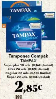 Gadis Tampax - tampones compak oferta