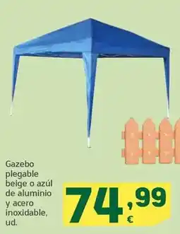 HiperDino Gazebo plegable beige o azul de aluminio y acero i inoxidable oferta