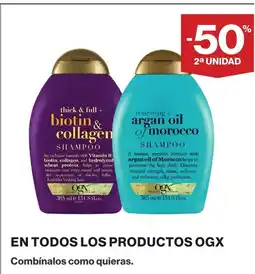 Supercor OGX En todos los productos oferta