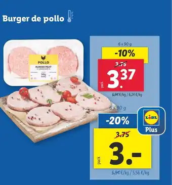Lidl Burger de pollo oferta