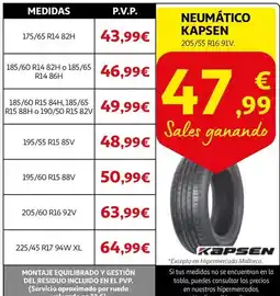 Alcampo Kapsen - neumáticos oferta