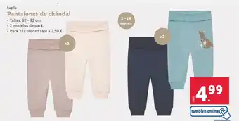Lidl LUPILU Pantalones de chándal oferta