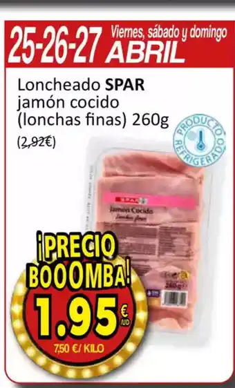 SPAR SPAR Loncheado jamón cocido oferta