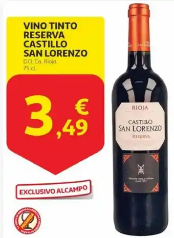 Alcampo Vino tinto reserva castillo oferta