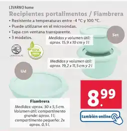 Lidl LIVARNO HOME Recipientes portalimentos / Fiambrera oferta