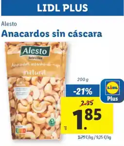 Lidl ALESTO Anacardos sin cáscara oferta