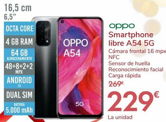 Carrefour Oppo smartphone libre a54 5g oferta