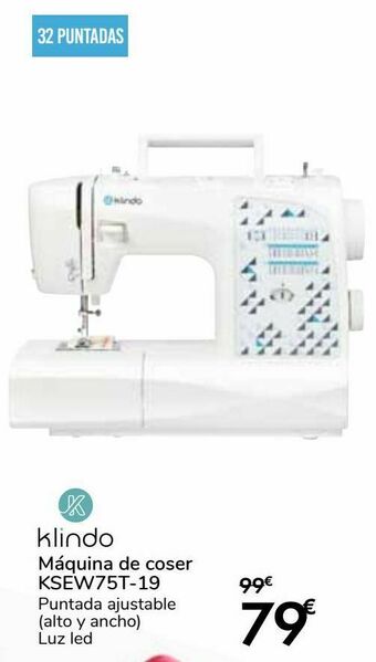 Carrefour Klindo máquina de coser ksew75t-19 oferta