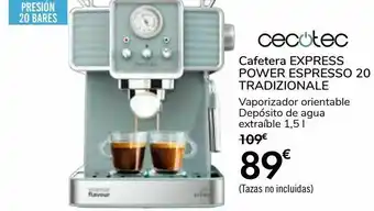 Carrefour Cecotec cafetera express power espresso 20 tradizionale oferta