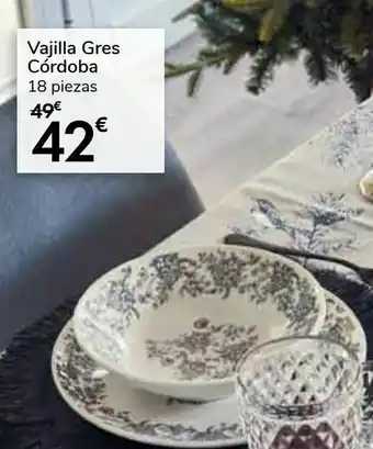 Carrefour Vajilla gres córdoba oferta