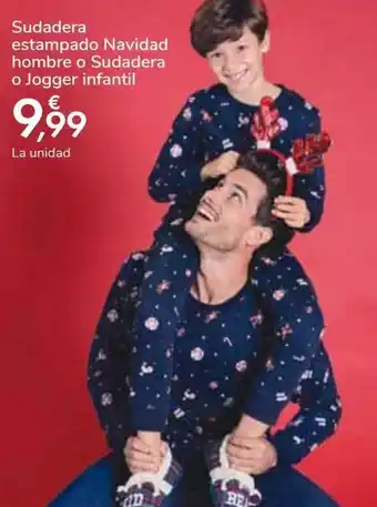Carrefour Sudadera estampado navidad hombre o sudadera o jogger infantil oferta