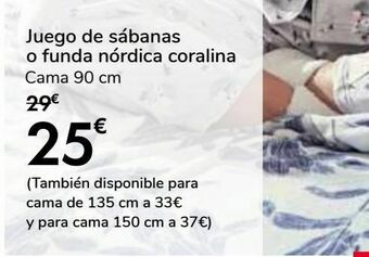 Carrefour Juego de sábanas o funda nórdica coralina oferta