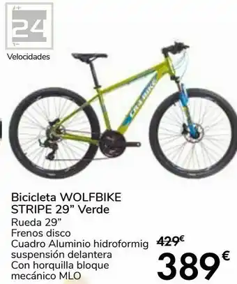 Carrefour Bicicleta wolfbike stripe 29'' verde oferta