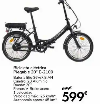 Carrefour Bicicleta eléctrica plegable 20'' e-2100 oferta