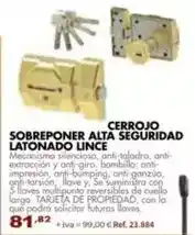 Coferdroza Cerrojo sobreponer alta seguridad oferta