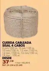 Coferdroza Cuerda cableada sisal 4 cabos oferta