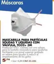 Coferdroza 3m - mascarilla para particulas solidas y liquidas con valvula, 9332+ oferta