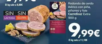 Carrefour Redondo de cerdo ibérico con piña, piñones y foie carrefour extra oferta
