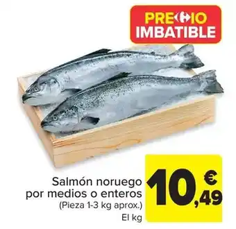 Carrefour Market Salmon noruego por medios o enteros oferta