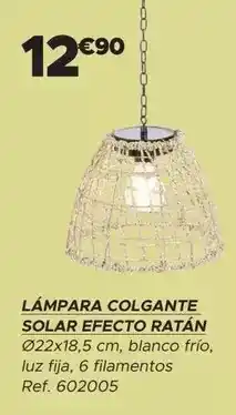 GiFi Lámpara colgante solar efecto ratán oferta