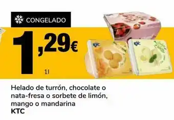 Supeco Helado de turrón, chocolate o nata-fesa o sorbete de limón,mango o mandarina ktc oferta