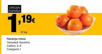 Supeco Naranjas mesa, el kg oferta