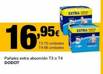 Supeco Pañales extra absorción t3 o t4 dodot oferta