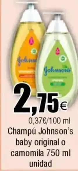 Cash FROIZ Champú Johnson's baby original o camomila oferta