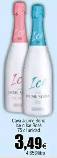 Cash FROIZ Cava Jaume Serra Ice o Ice Rosé oferta