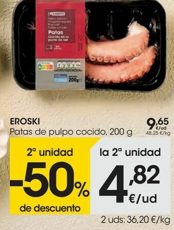 Eroski Eroski patas de pulpo cocido oferta
