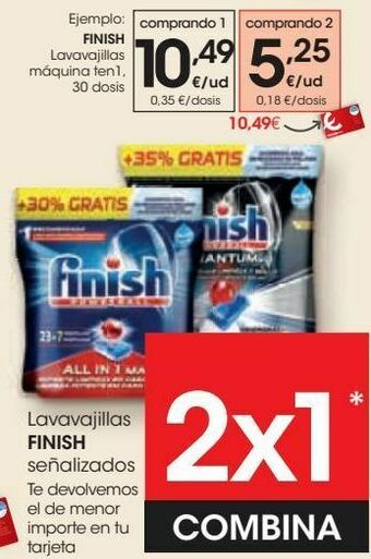 Eroski Finish lavavajillas máquina ten1 oferta