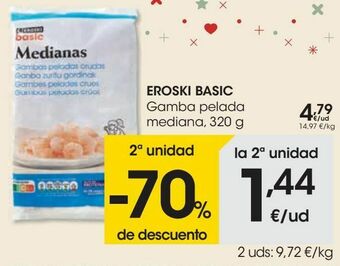 Eroski Eroski basic gamba pelada mediana oferta