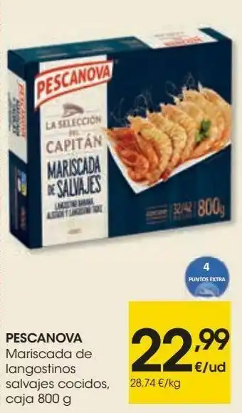 Eroski Pescanova mariscada de langostinos salvajes cocidos caja oferta