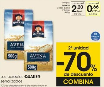 Eroski Quaker copos avena integral oferta