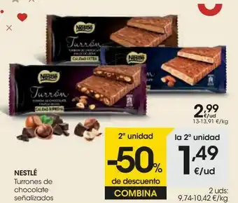 Eroski Nestlé turrones de chocolate señalizados oferta
