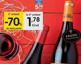 Eroski Faustino vino tinto d.o.c. rioja crianza oferta