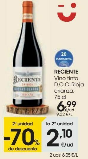 Eroski Reciente vino tinto d.o.c. rioja crianza oferta