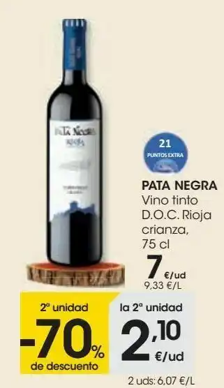 Eroski Pata negra vino tinto d.o.c. rioja crianza oferta