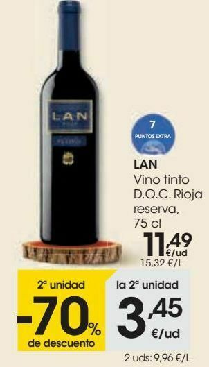 Eroski Lan vino tinto d.o.c. rioja reserva oferta