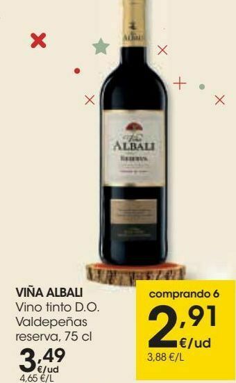 Eroski Viña albali vino tinto d.o. valdepeñas reserva oferta