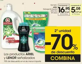 Eroski Ariel detergente líquido ultra oxi oferta