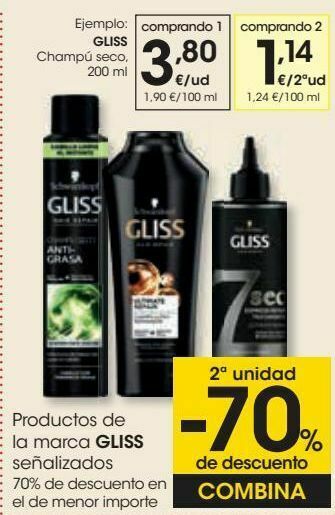Eroski Gliss champú seco oferta